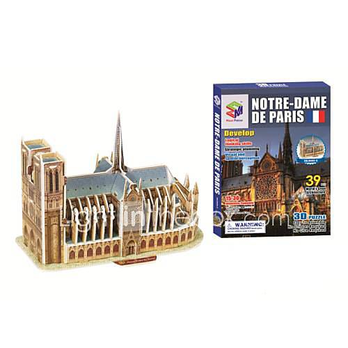 Jouets éducatifs Puzzle magique Notre-Dame de Paris Puzzle modèle 3D pour les enfants et les adultes Jigsaw Puzzle (39pcs, B668-6)
