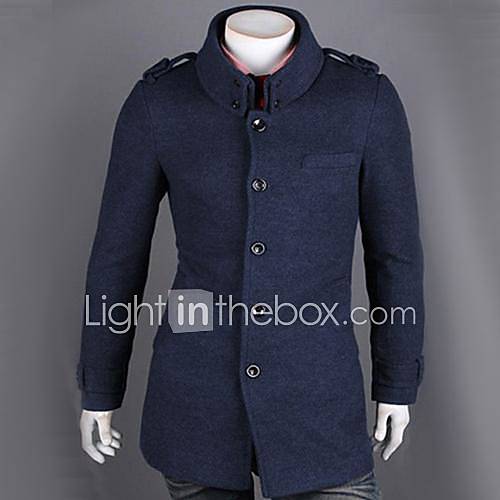 Men's Fasion Shoulder Pad Stand Collar Trench Coat 1597051 2016 35.99