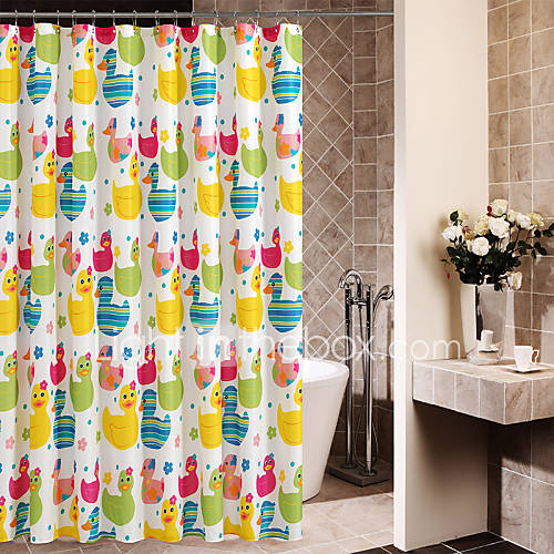 Colorful Cute Cartoon Ducks Shower Curtain 1612487 2017 21.99