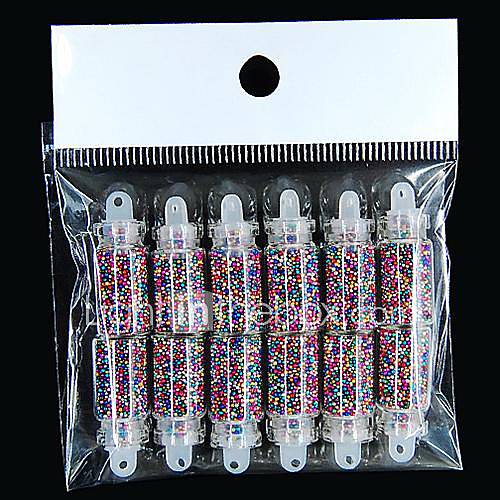 12glass bouteille de minuscules perles nail art décoration colorée