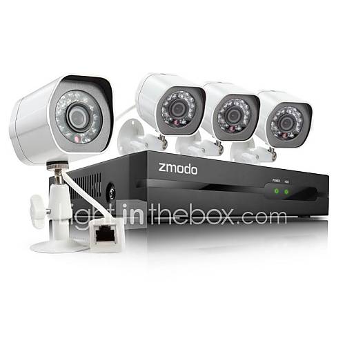 Zmodo  4CH HD NVR sPoE Security System with 4 720P Night IP Camera