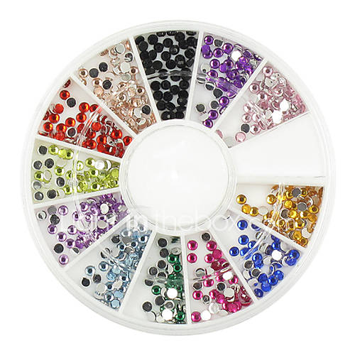550 pcs multi-couleur des paillettes strass pour pointe nail art décoration