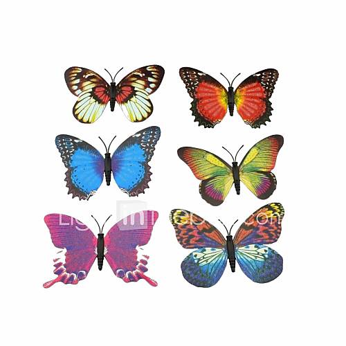 6 pack en forme de papillon jouets fluorescents pour broches de décoration ou cadeau