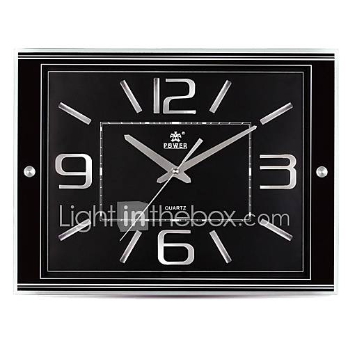 POWER™ 13"H Brief Style Rectangle Shape Super Mute Wall Clock 1769817