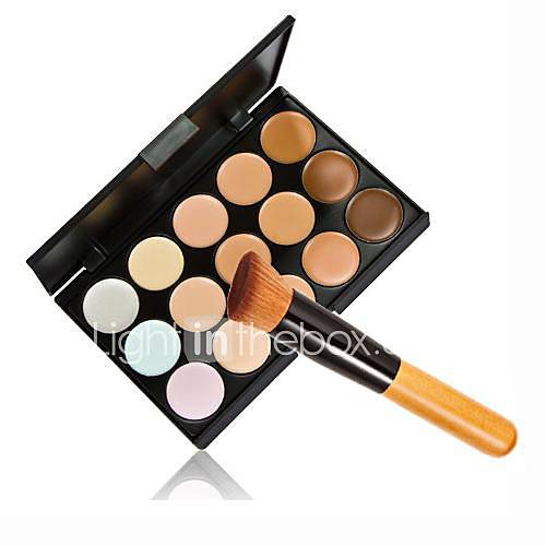 1PCS Cosmetic Makeup Face Powder Foundation Brush & 15 Color Concealer
