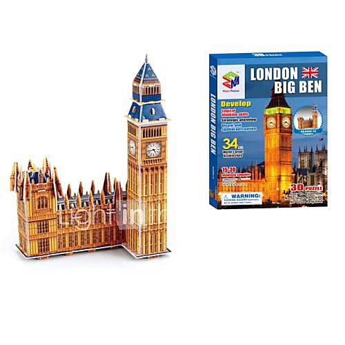 Londres Big ben les puzzles 3D de jouets de bricolage pour les enfants et les adultes casse-tête jigsaw (34pcs)