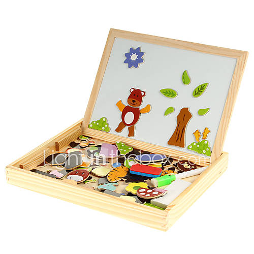 Puzzle magnétique animaux jouets éducatifs en bois