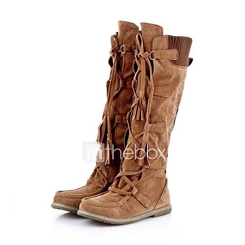 Women's Shoes Round Toe Flat Heel Knee High Boots More Colors available 1814128 2017 39.99