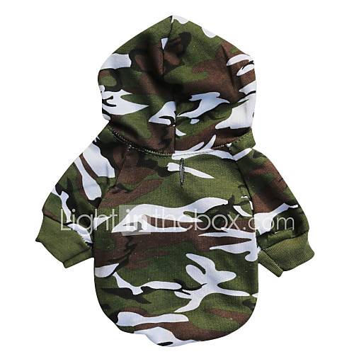 Image de Chat / Chien Pulls Ã  capuche Vert VÃªtements pour Chien Hiver / Printemps/Automne camouflage Mode