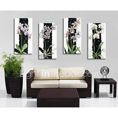 toile personnalisée imprimer la toile peinture ensemble orchidée 30x60cm 40x80cm 50x100cm encadrée de 4