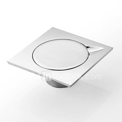 Bathroom Accessories Floor Drain, Modern Brass Chrome Finish (0605DL08