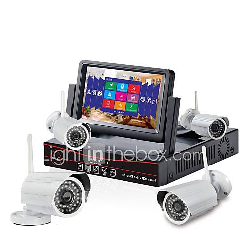Sinocam 4CH WIFI IP Bullet Camera & 4CH  NVR HD Monitor Combo Kits