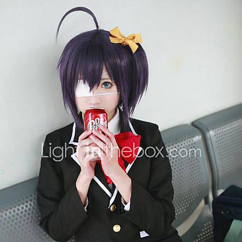 amour, chunibyo&autres délires rikka Takanashi violet foncé cosplay perruque