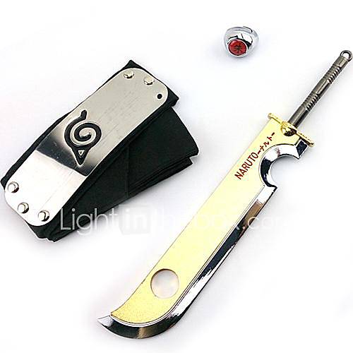 Naruto Momochi Zabuza Ninja Headband+Ring+Sword Model Outfit Cosplay