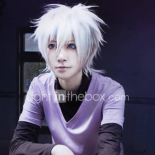 chasseur × chasseur killua zoldyck argent perruque cosplay