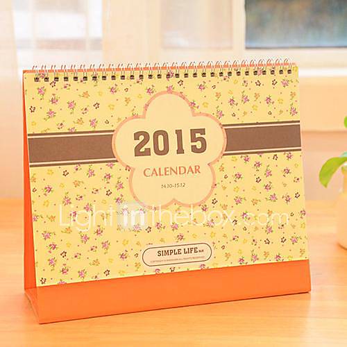 2015 laranja calendário floral