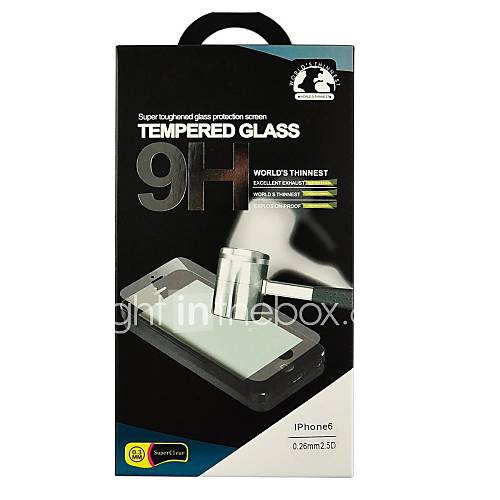 2.5d 0.3mm 9h prime de haute qualité en verre trempé brillant protecteur d'écran pour l'iphone 6
