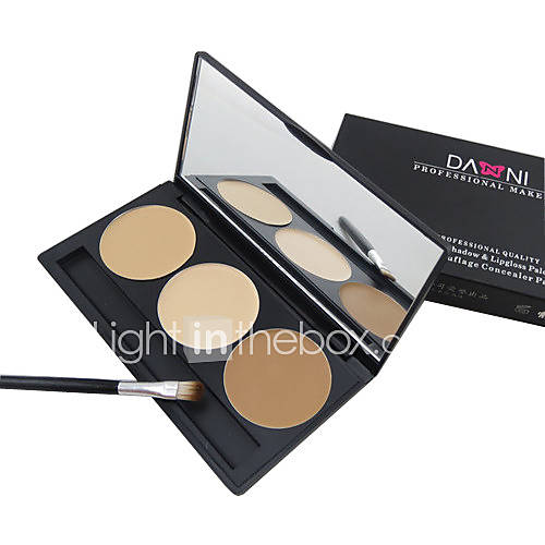 3 Color 5in1 Professional Concealer/Foundation/Blusher/Bronzer Makeup Cosmetic Palette with Mirror&Brush Set