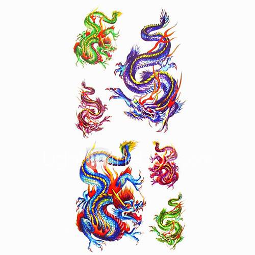 1pc Flying Dragon Waterproof Tattoo Sample Mold Temporary Tattoos Sticker for Body Art(18.5cm8.5cm)