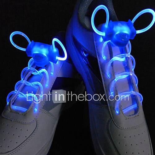 Image de Ã  long flash lumineux clignote lentement impermÃ©able bleu de lacet LED (1 paire)