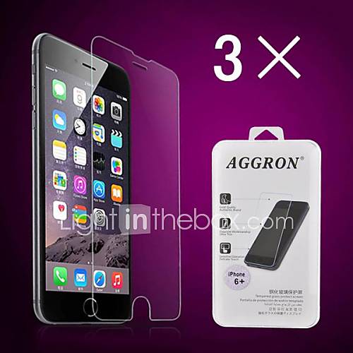 Damage Protection Tempered Glass Screen Protector with Cleaning Cloth 0.26mm 9H 2.5D for iPhone 6 Plus 5.5'' (3 PCS)