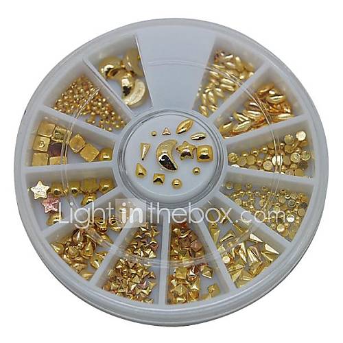 12styles mélanger or poteaux métalliques clou de la roue de 6cm art décoration