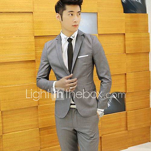 Men's Korean Style Leisure Slim Professional Suit Wedding Dress Suit