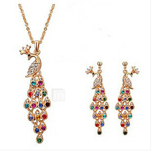 Weimei cristal boucles paon élégance collier de mode tempérament de strass costumes de femmes