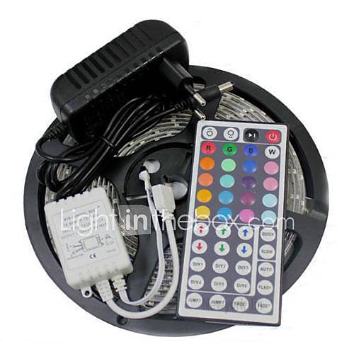Image de 5m 300x3528 RVB SMD conduit bande lumiÃ¨re et 44key tÃ©lÃ©commande et 3a au alimentation (AC110-240V)