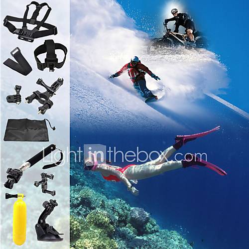PANNOVO G-625 Out Sports Game Set Chest Head StrapFloating GripMonopod Suction Cup for Gopro 3/3/4