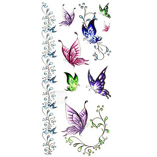 1pc Cute Butterfly Bracelet Waterproof Body Art Tattoo Pattern Temporary Tattoo Sticker(18.5cm8.5cm)