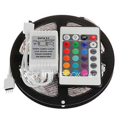 Image de 5m 300x3528 smd rgb impermÃ©able Ã  l'eau et tÃ©lÃ©commande Ã  24 touches lampe Ã  bandes