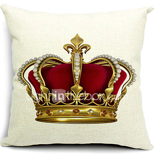 Crown Cotton Linen Decorative Pillow Cover 2015 – $11.69