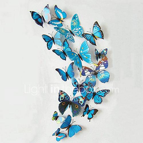 Image de 12Pcs Beautiful Stereo Multicolored Butterfly Wall Stickers