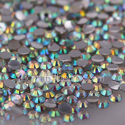 1440PCS Colorful Flatback Crystal Clear AB Iron On Rhinestone Gems 3mm