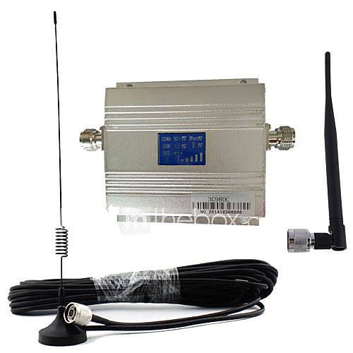 New LCD 3G980 2100MHz Cell Phone Signal Repeater Booster Amplifier  Antenna Kit