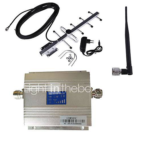 New LCD GSM 900MHz Cell Phone Signal Repeater Booster Amplifier YaGi Antenna Kit