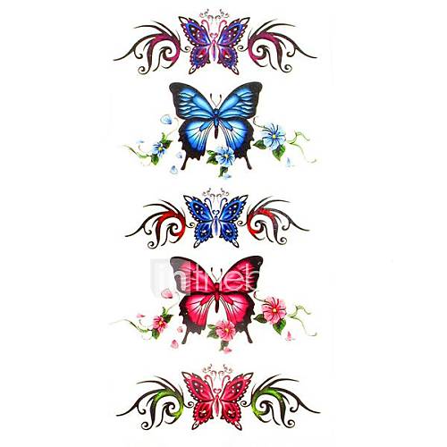 1pc Rose Butterfly Bracelet Waterproof Tattoo Sample Mold Temporary Tattoos Sticker for Body Art(18.5cm8.5cm)