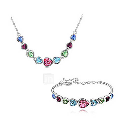 Weimei tempérament coeur élégance collier de mode de cristal strass maillots de bracelet des femmes