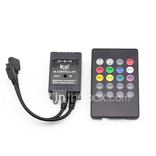 Image de 20 touches musique tÃ©lÃ©commande IR pour RGB LED bande de lumiÃ¨re (12v 3x2a)
