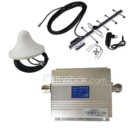 New LCD GSM 900MHz Cell Phone Signal Repeater Booster Amplifier  Antenna Kit