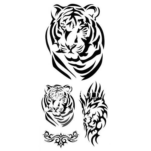 1pc 3D Tiger Badge Waterproof Tattoo Pattern Temporary Tattoo Sticker for Body Art(18.5cm8.5cm)