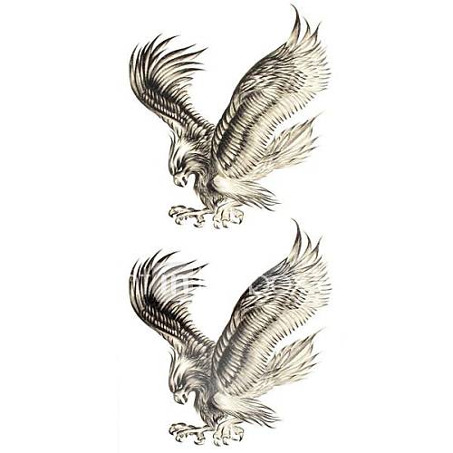1pc Bald Eagle Animal Waterproof Body Art Tattoo Pattern Temporary Tattoos Sticker(18.5cm8.5cm)