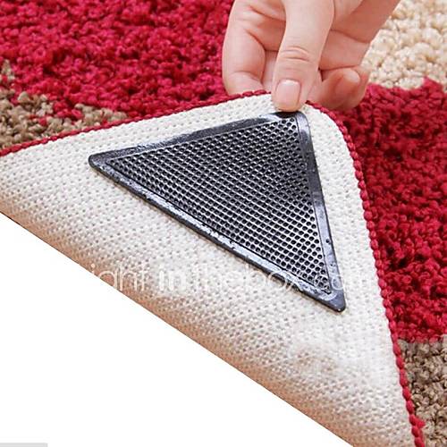 Image de 8 piÃ¨ces Ã©tonnantes rÃ©utilisables triangle lavable non Slip Mat pinces dÃ©rapage tapis de tapis autocollants