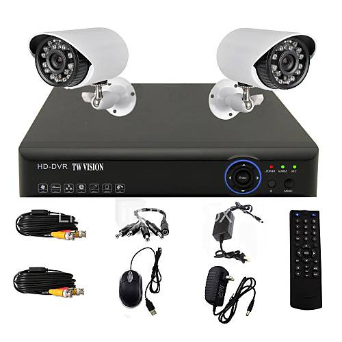 twvision 4ch canal 960H HDMI DVR CCTV 2x 800tvl extérieure système de caméra de sécurité
