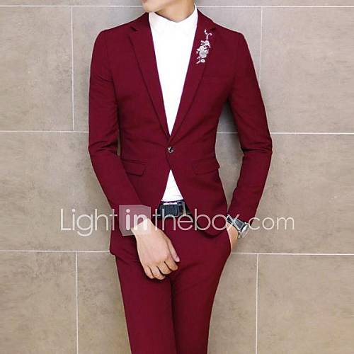 Men's Korean Fashion Slim Long Sleeved Wedding Dress Tailored Suit