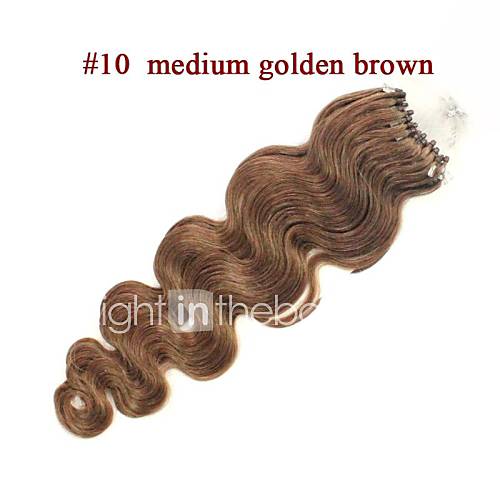 haute qualité 100g / pack # 10 moyen brun doré de vague de corps 18 