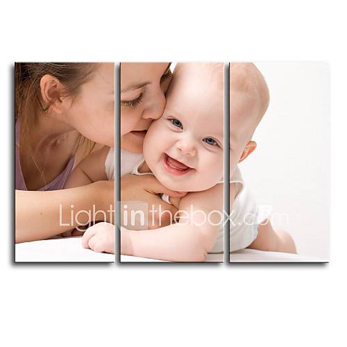personnalisé e-FOYER toile imprimée sourire bébé 30x 60cm 40x80cm portrait moderne impression sur toile ensemble de trois