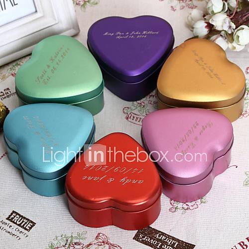 24 Piece/Set Favor HolderHeartshaped Metal Favor Boxes Favor Tins and