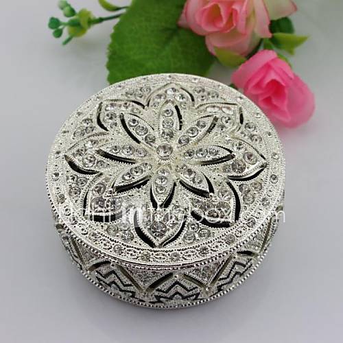 Best Wedding Gifts Alloy Metal Jewelry Trinket Box With Diamond 